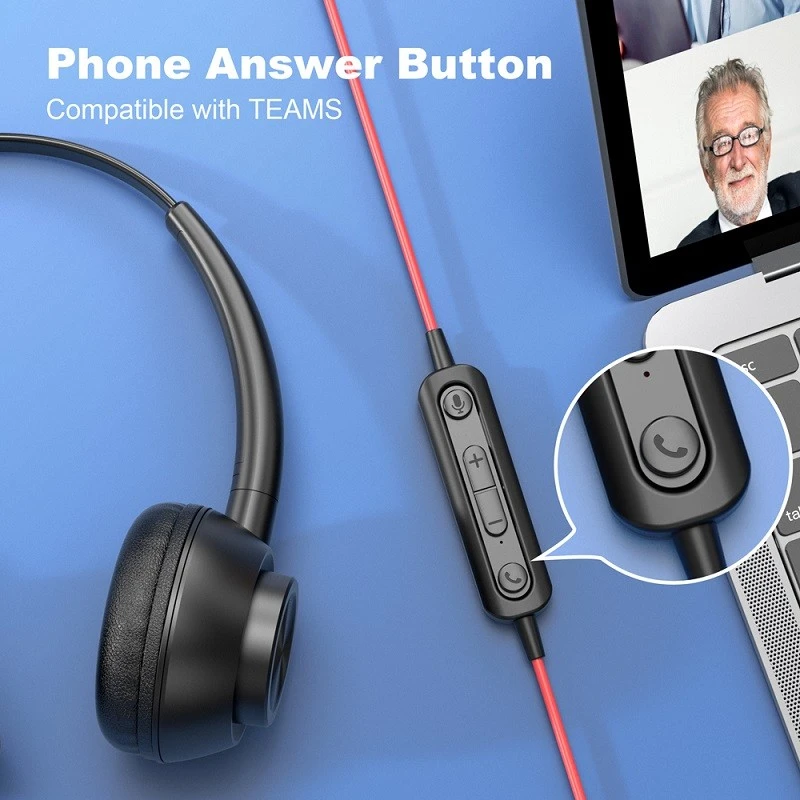 Office Headphones With Phone Answer Button Office Headphones With Phone Answer Button